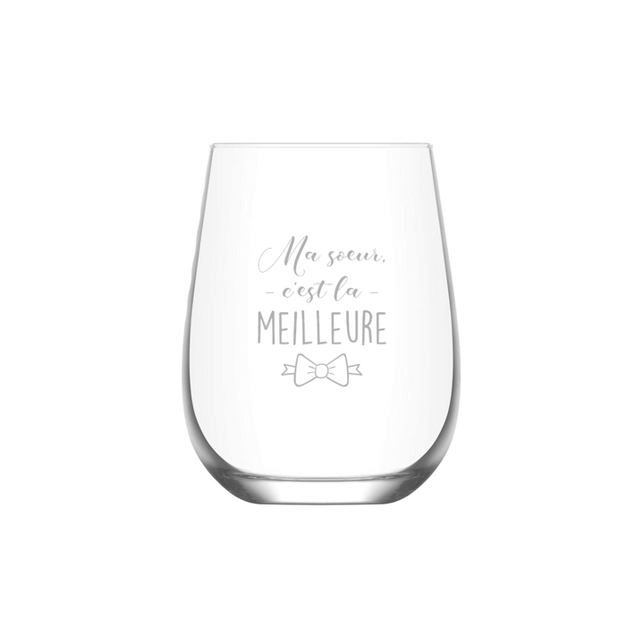 Verre gravé - Ma soeur c'est la meilleure