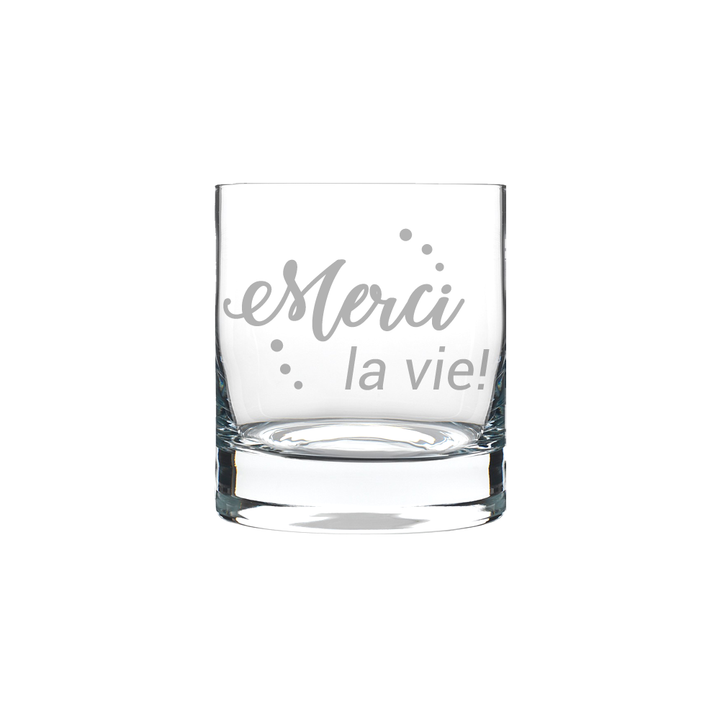 Verre gravé - Merci la vie!