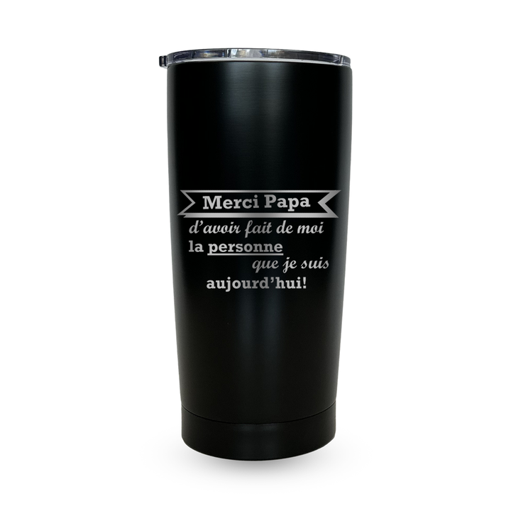 Verre gravé - Merci papa