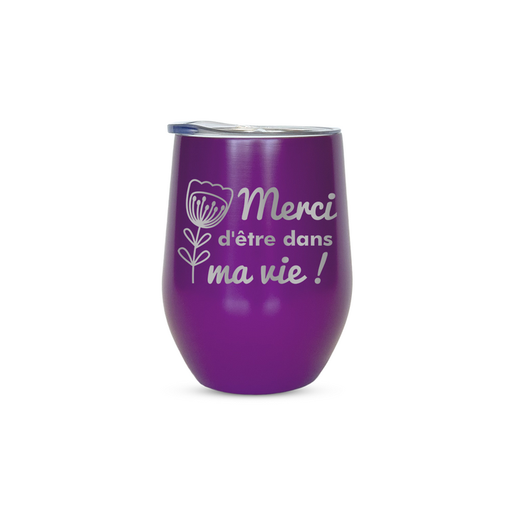 Verre gravé - Merci d'être dans ma vie!