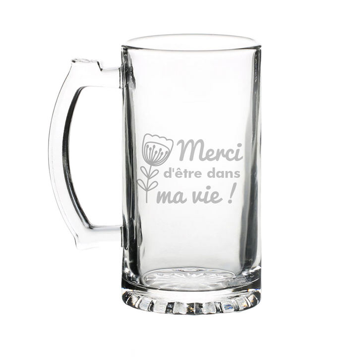 Verre gravé - Merci d'être dans ma vie!