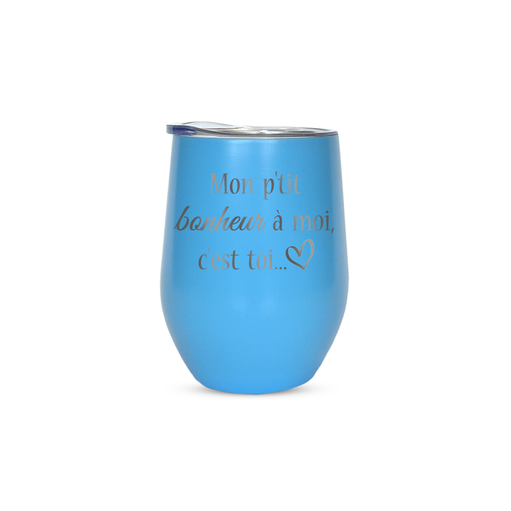 Verre gravé - Mon p'tit bonheur à moi