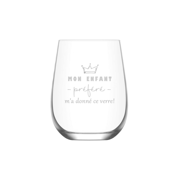 Verre gravé - Mon enfant préféré