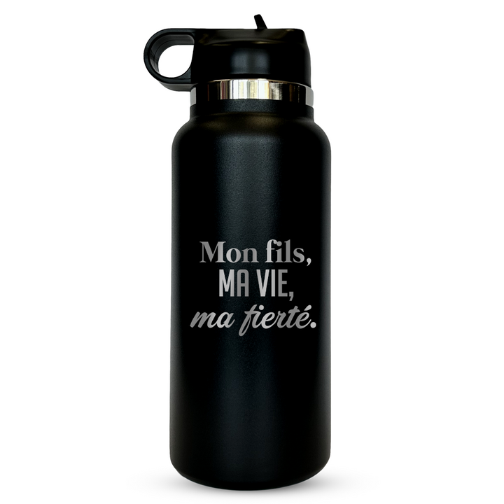 Verre gravé - Mon fils, ma vie