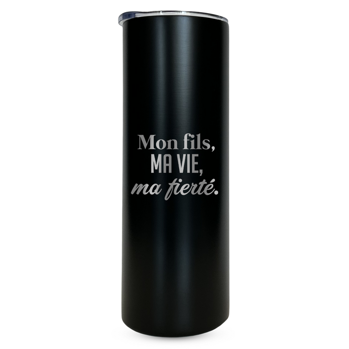 Verre gravé - Mon fils, ma vie