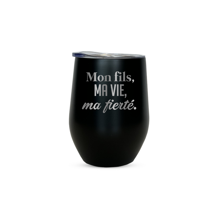 Verre gravé - Mon fils, ma vie