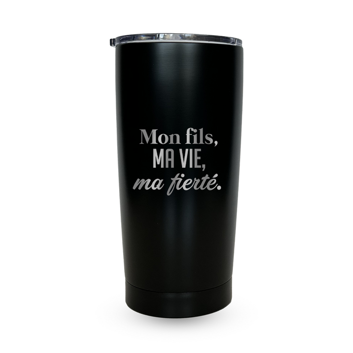 Verre gravé - Mon fils, ma vie