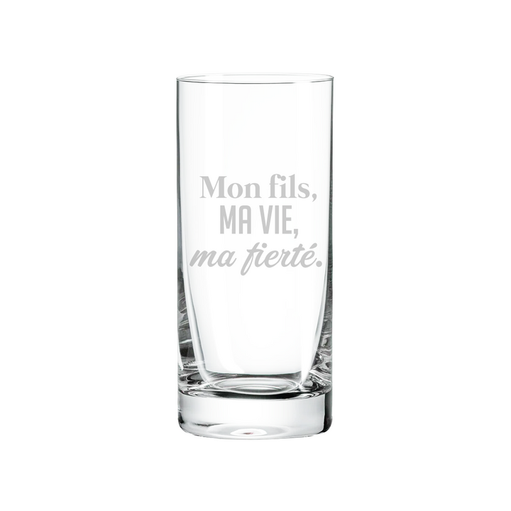Verre gravé - Mon fils, ma vie