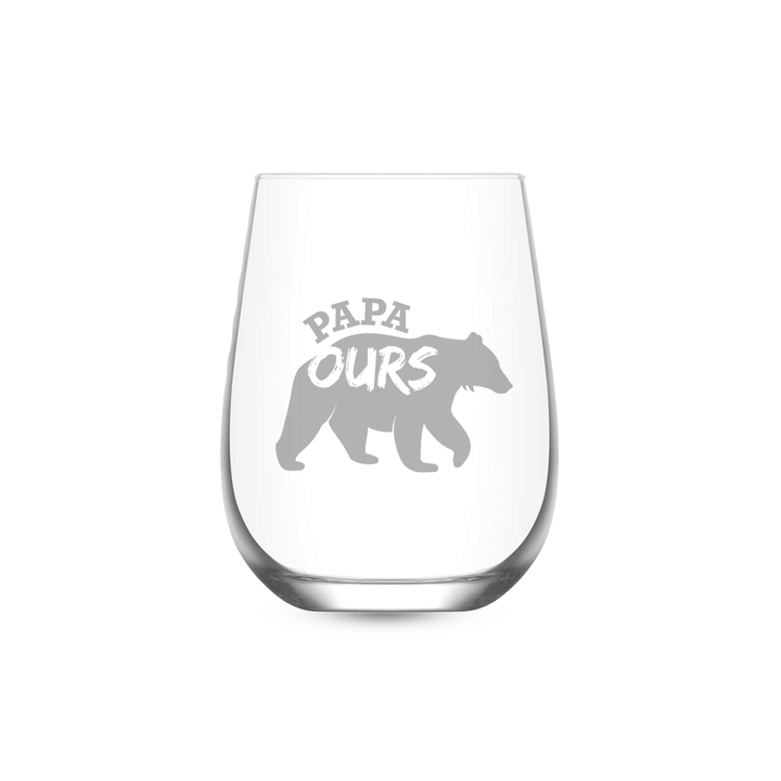 Verre gravé - Papa ours