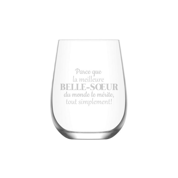 Verre gravé - Parce que la meilleure Belle-soeur