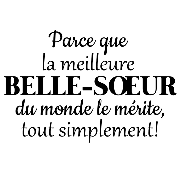 Verre gravé - Parce que la meilleure Belle-soeur