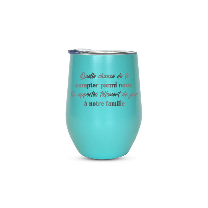 Verre gravé - Quelle chance de te compter parmi nous