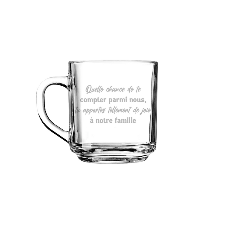 Verre gravé - Quelle chance de te compter parmi nous