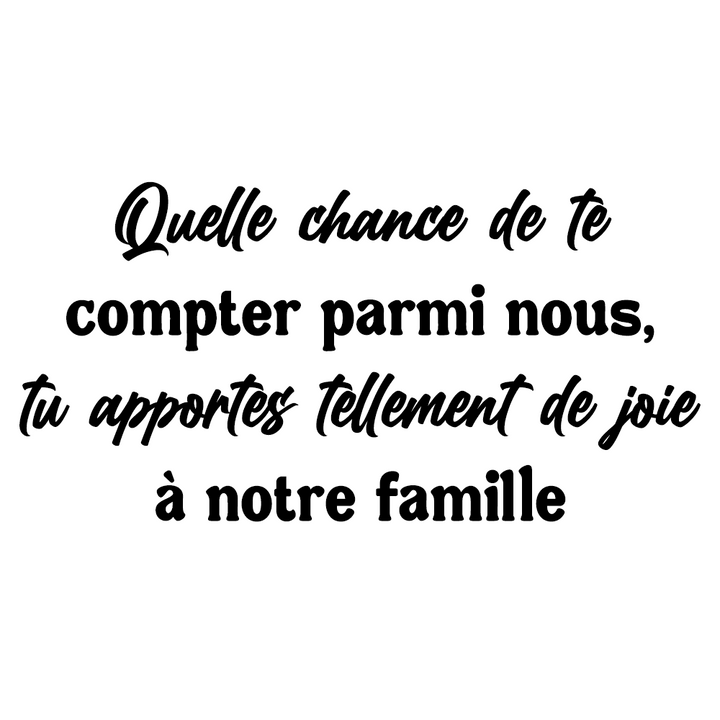 Verre gravé - Quelle chance de te compter parmi nous