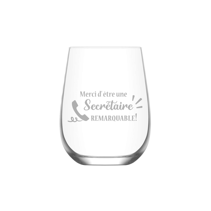 Verre gravé - Merci d'être une secrétaire remarquable!