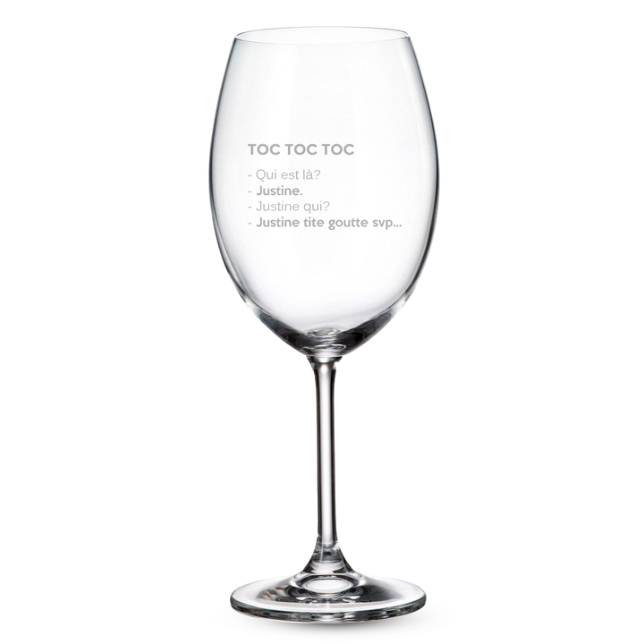 Verre gravé - Toc toc toc