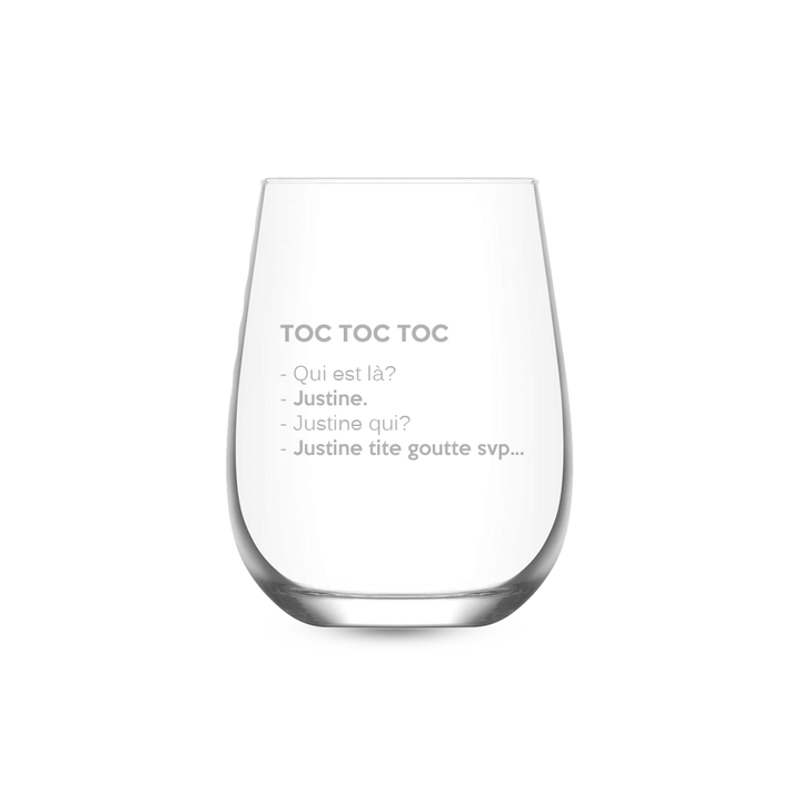 Verre gravé - Toc toc toc