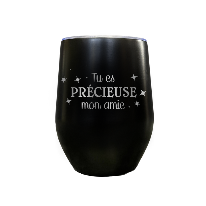 Verre gravé - Tu es précieuse mon amie