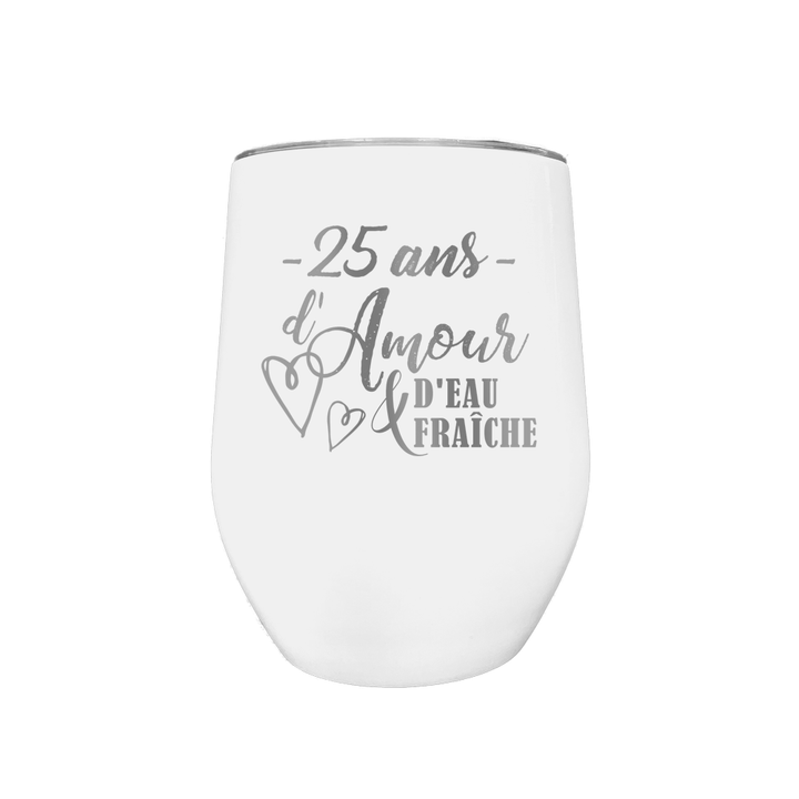 Verre gravé - 25 ans d'amour & d'eau fraîche