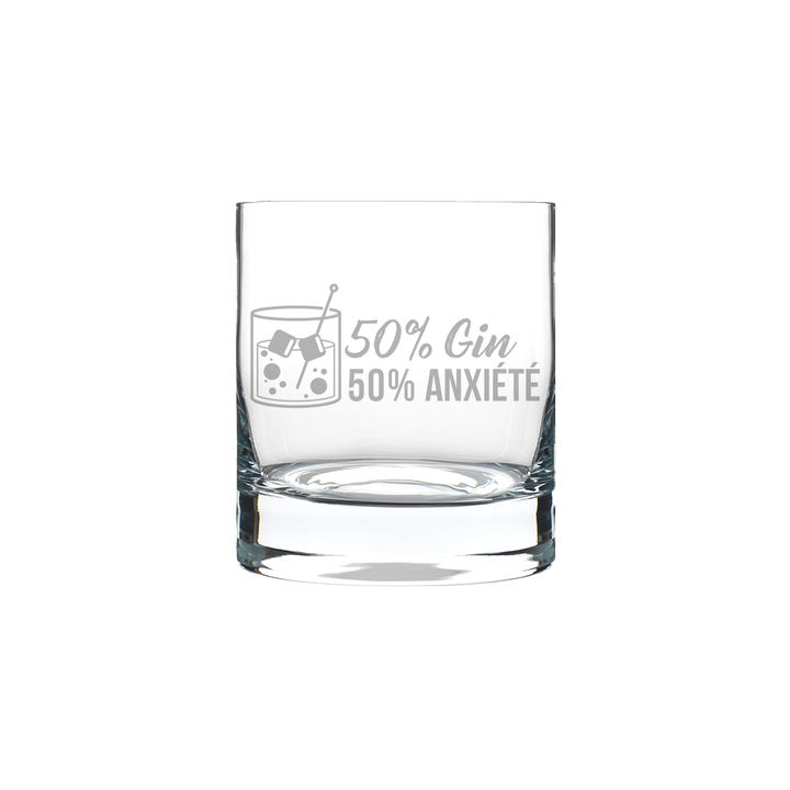 Verre gravé - 50% anxiété