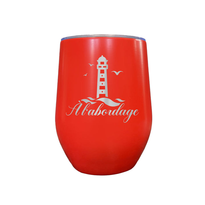 Verre gravé - À l'abordage.