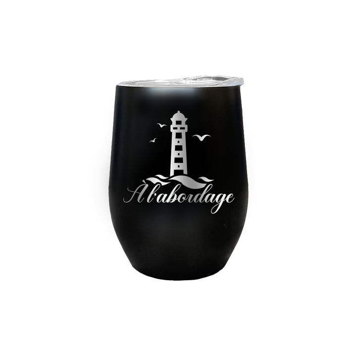 Verre gravé - À l'abordage.