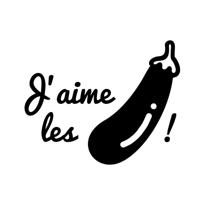 Verre gravé - J'aime les aubergines!