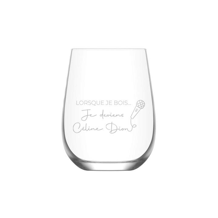 Verre gravé - Je deviens Céline Dion