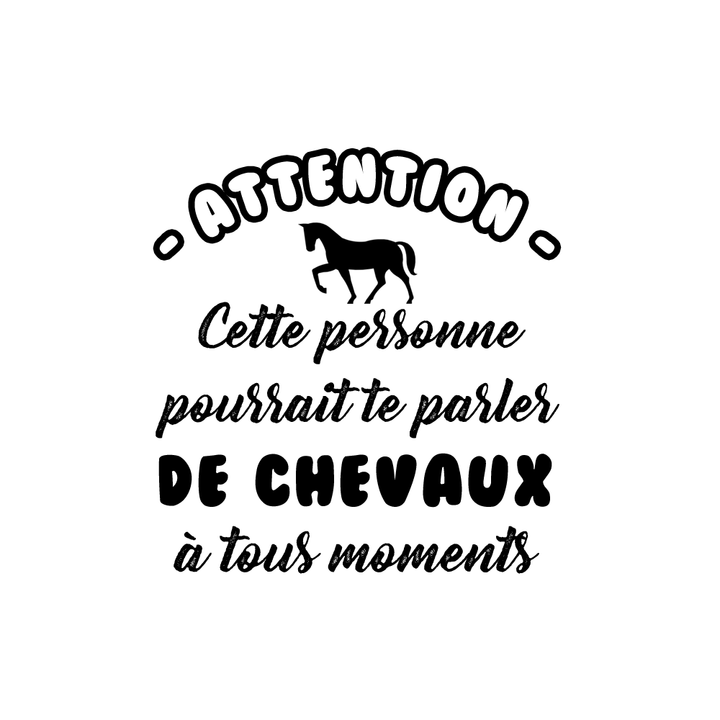 Verre gravé - ATTENTION - Cette personne pourrait te parler de chevaux à tous moments