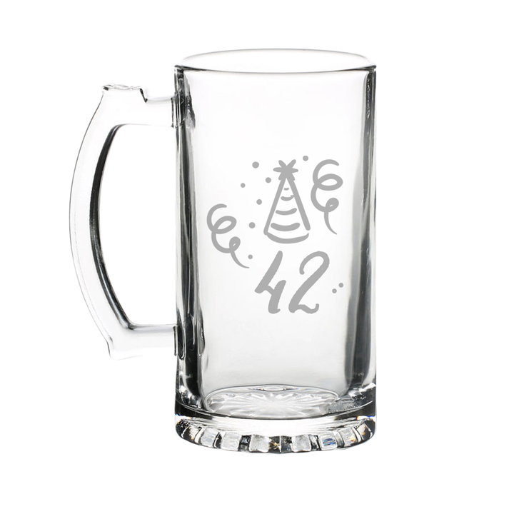 Verre gravé - Chapeau de fête & Confettis (Âge)