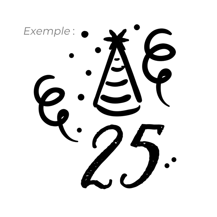 Verre gravé - Chapeau de fête & Confettis (Âge)