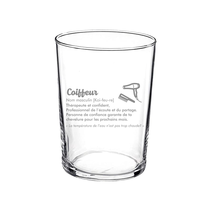 Verre gravé - Coiffeur (définition)