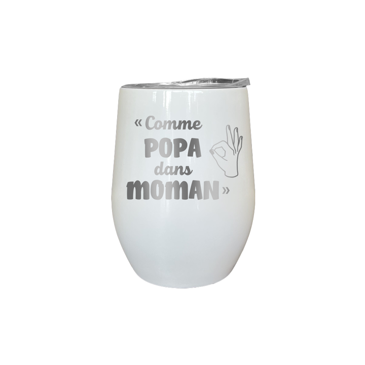 Verre gravé - Comme Popa dans Moman
