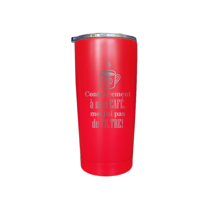 Verre isotherme gravé - Contrairement à mon café