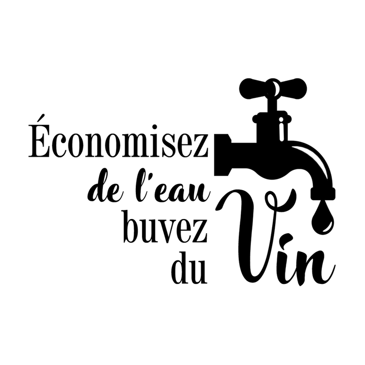 Verre gravé - Économisez de l'eau, buvez du vin