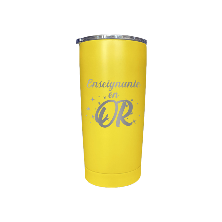 Verre gravé - Enseignante en OR