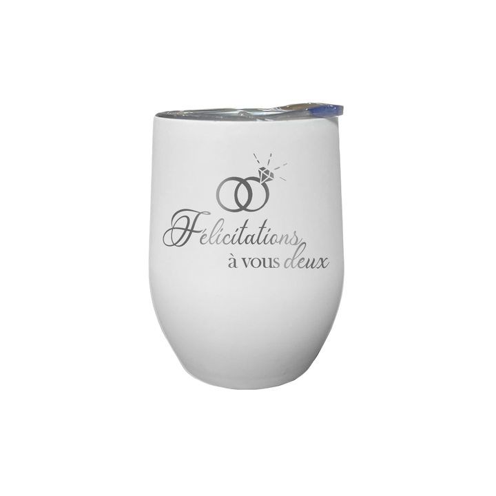Verre gravé - Félicitations à vous deux
