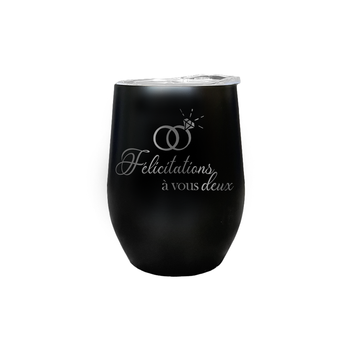 Verre gravé - Félicitations à vous deux
