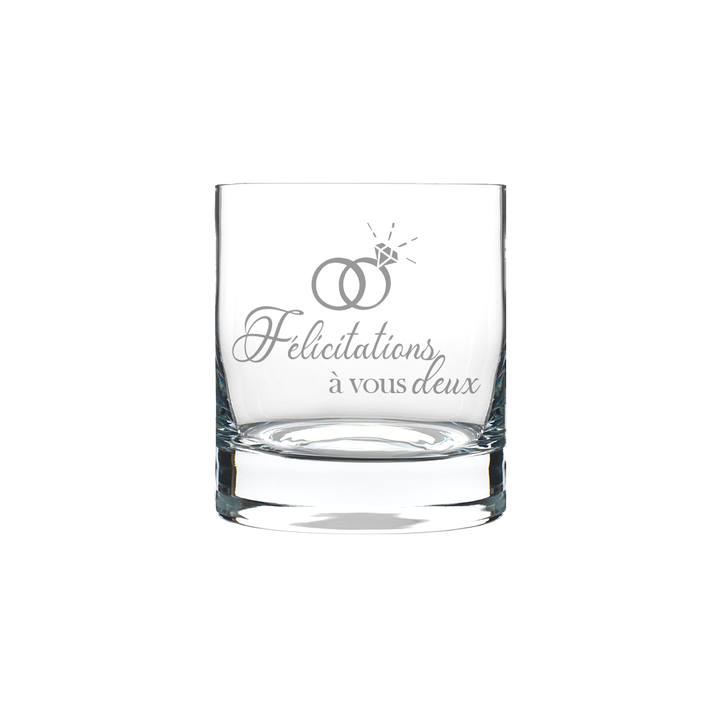 Verre gravé - Félicitations à vous deux