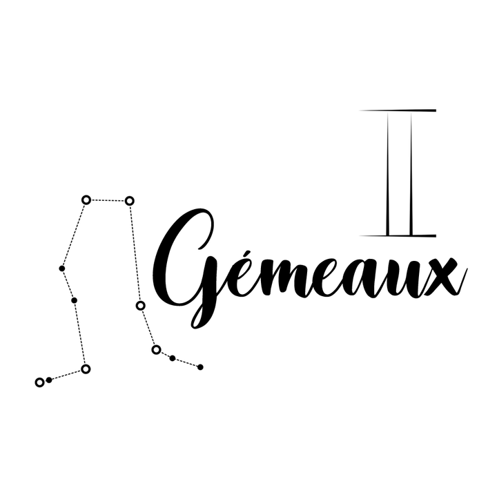 Verre gravé - Gémeaux