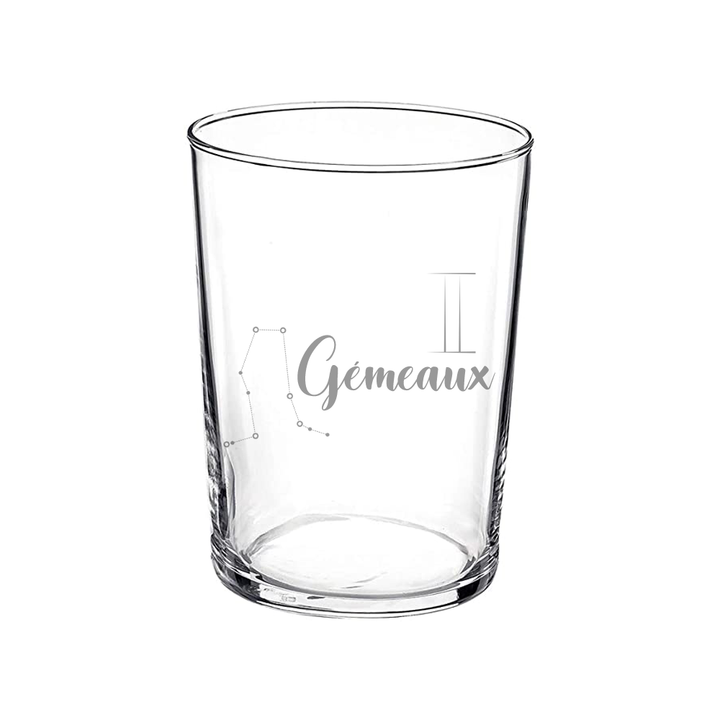 Verre gravé - Gémeaux