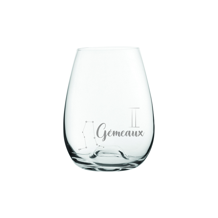 Verre gravé - Gémeaux