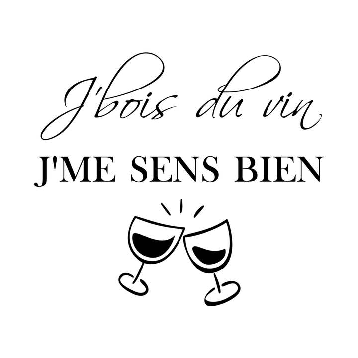 Verre Gravé - J'bois du vin, j'me sens bien