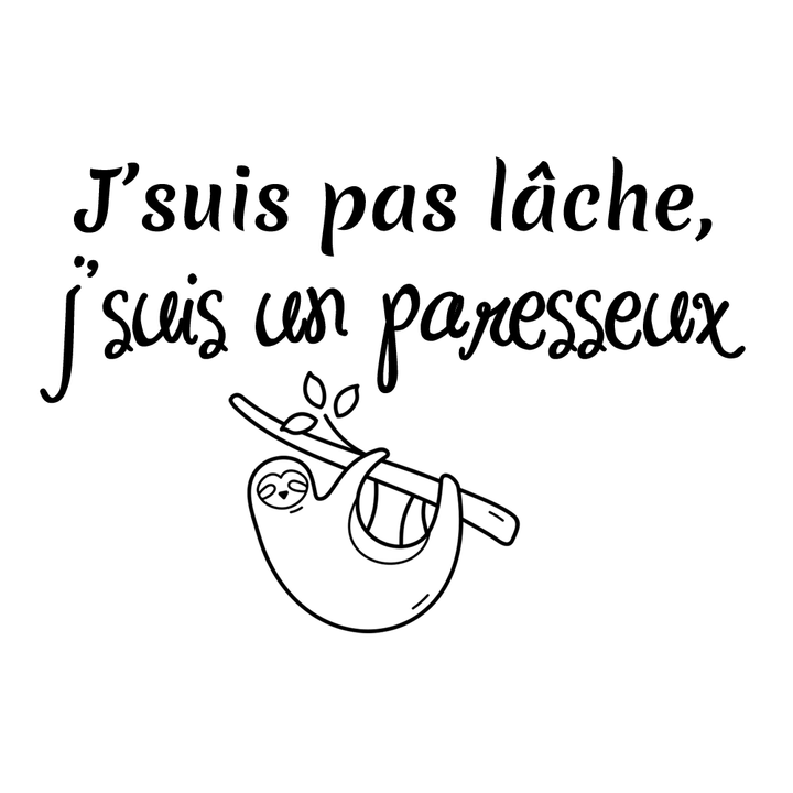 Verre gravé - J'suis pas lâche, j'suis un paresseux