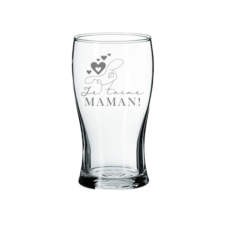 Verre gravé - Je t'aime maman!