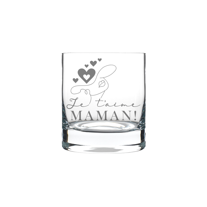 Verre gravé - Je t'aime maman!