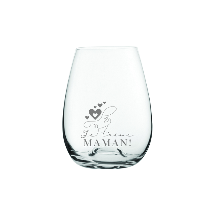 Verre gravé - Je t'aime maman!