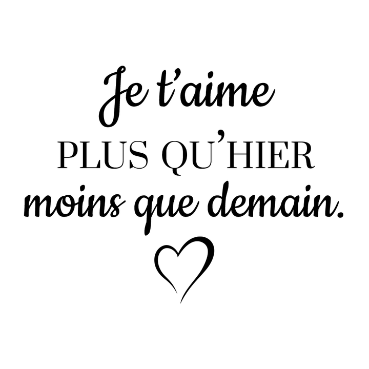 Verre gravé - Je t'aime plus qu'hier