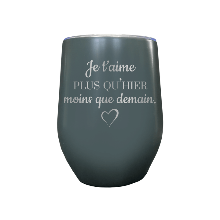 Verre gravé - Je t'aime plus qu'hier