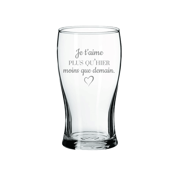 Verre gravé - Je t'aime plus qu'hier